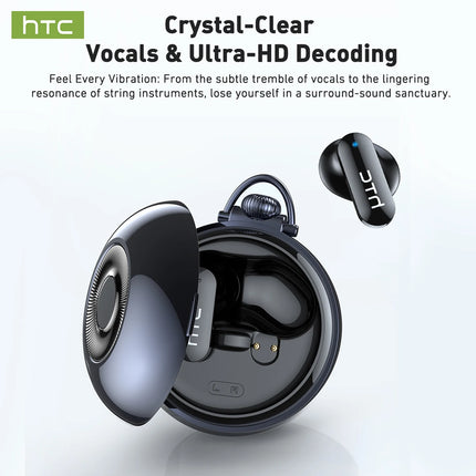 HTC NE71 Wireless Bluetooth Earbuds Ai Translation Smart Assistant Voice Companion Headphones 30Hours Battery Life Music Headset