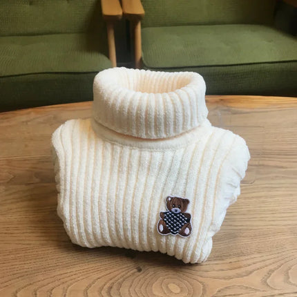 Children Winter Turtleneck Sweater Knitted Soft Pullovers Thermal Winter Bear Jumpers Basic Soft Sweaters for Girls Boys IY05319
