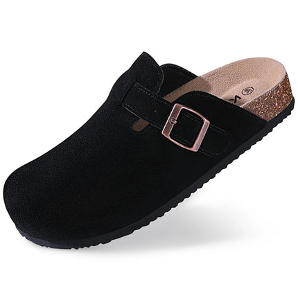 Kidmi Summer Clogs for Women Men Suede Clogs Adjustable Buckle Slip-on Cork Footbed Mules Clogs Antislip Sole Slippers Unisex