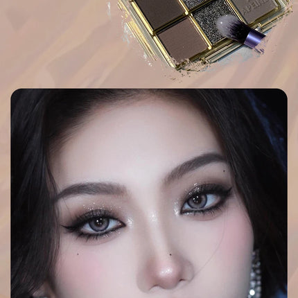 9 Colors Dark Punk Smoked Eyeshadow Palette Blue Black Pearl Matte Eye Shadow Makeup Palette Brightening Shimmer Lying Silkworm