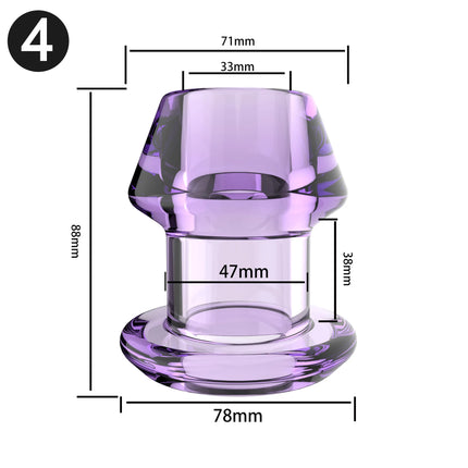 Hollow Speculum Peeking Butt Plug Anal Bead Anus Dilation Expander with Stopper Tunnel Expansion Adult Sex Toy for Women Men Gay