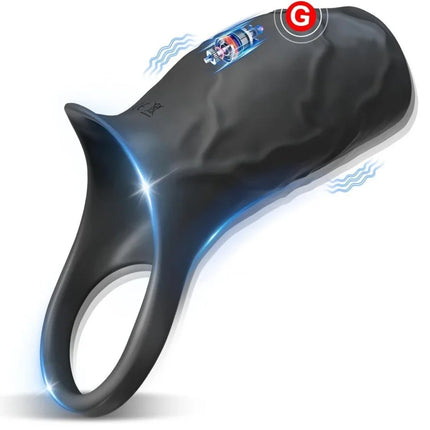 Female Vagina G-Spot Stimulation Vibrating Penis Sleeve Cock Ring Adult Sex Toys for Men Penis Ring VibratorMale Couple Sex Toy