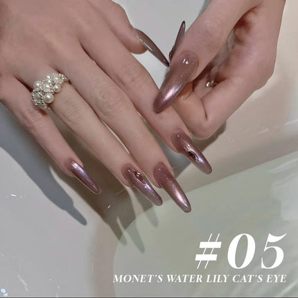 MIANEL 12ML 1-8PCS Lychee Green Lotus Ultra Sparkling Cat Eye Gel Polish High-Density Mirror Glass Bead 2025 Autumn New Arrival