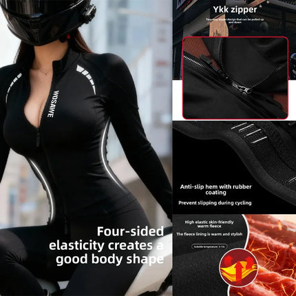 WOSAWE Women Motorcycle Riding Shirt Protective Jacket Breathable Slim Fit Armor Padded Motorbike Clothing