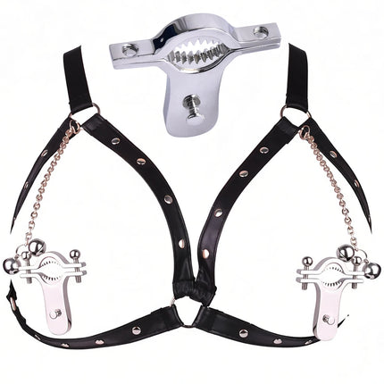 QKKQ Stainless Steel Animal Teeth Nipple Clamps With Adjustable Chain Breast Restraints Female Masturbation Sex Toys BDSM Slave
