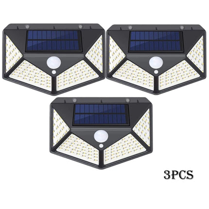 1-12 Pack Solar Lights Outdoor 100 LED Wall Lamp Motion Sensor Lights Waterproof Solar Street Light for Garden Porch Yard Garage