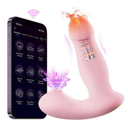 Vibrator Thrusting Dildo for Women G Spot Toy Clitoral Stimulator Sex Toys Vibrator with 9 Vibration 9 Sucking Heating Function