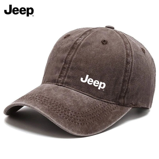 Jeep men's washed retro fabric baseball cap multifunctional men's and women's outdoor sun hat summer fashion sports duckbill cap
