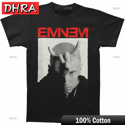 Summer Rapper Eminem Graphic Printed Tshirt Men Retro Cotton Hip-hop Fashion Casual T-shirt Women Cool Music Style Tops Clothing