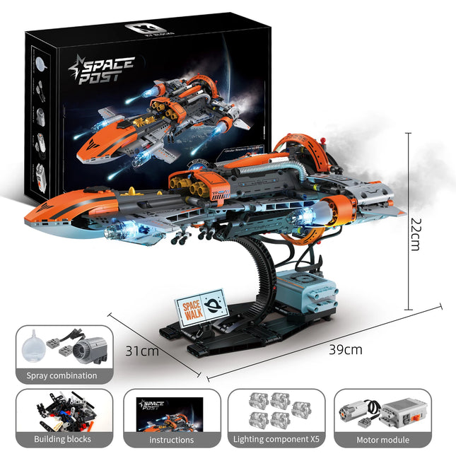 Space exploration series building blocks, spaceship and super aircraft model assembly, children's DIY toys and gifts