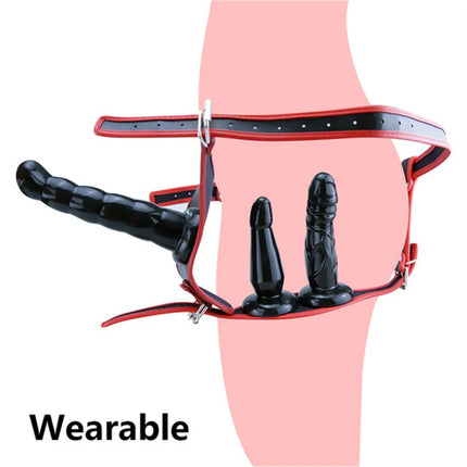 Double Dildo Strapon Realistic Ultra Elastic Harness Women's dildo Lesbian Strap-on Dildo Adult Sex Toys For Couples Women Gay