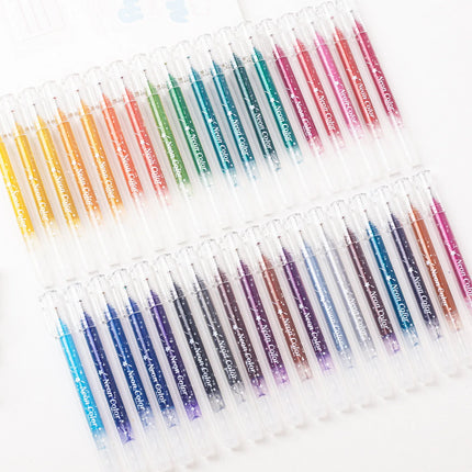 12-36 Colors Large Capacity Glitter Gel Pens for Journaling