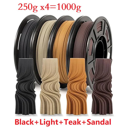 Wood Filament PLA 1.75mm 1kg/500g/250g/200g 3D Printer Filament Wood Powder PLA Light Walnut Oak Cherry Black Color High Speed