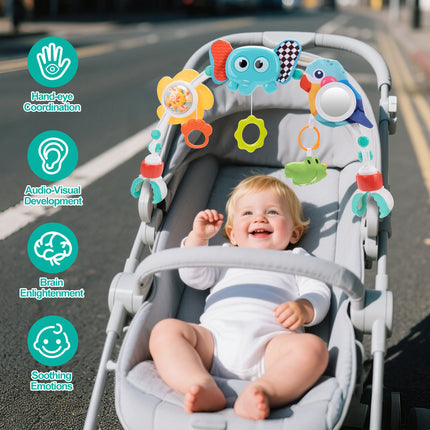 Baby Stroller Arch Toys Pram Activity Arch Toys  Bouncer Toy Sensory Development Arch Baby Car Seat Toys Fine Motor Skills Toys