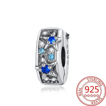 925 Sterling Silver Blue Ocean Series Beaded Charms  Pendant Fit for The Brand's DIY Bracelet Women Jewelry Girlfriend Gifts