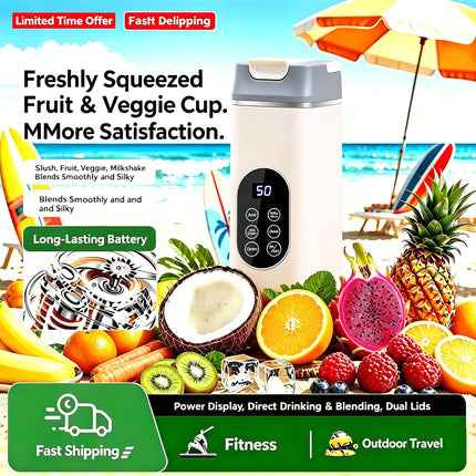 Portable Fruit Juicer Blenders Outdoor Personal Electric Mini Bottle Home USB Charge 12 Blades Double Cup Juicer Machine