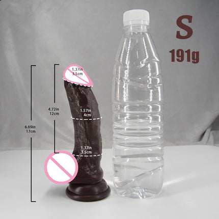 Simulated Dildo Black Soft Lifelike Dildo Realistic Big Dick Cock Soft Silicone Penis Anal Plug Suction Cup Dildos For Women