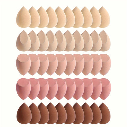 10/20/30PCS Mini Makeup Sponges Set - Blending Sponge for Blush, Contour, Powder & Liquid Foundation, Dry/Wet Use, Light Beige