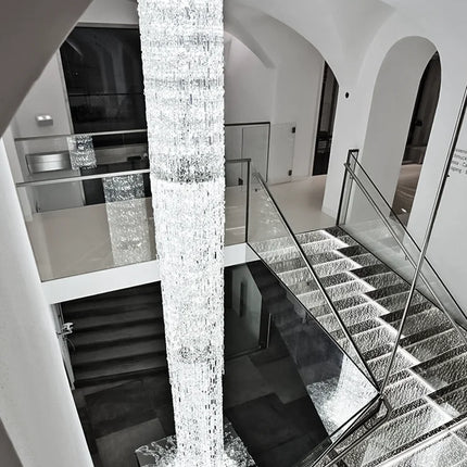 Crystal Spiral Stairs Chandelier Luxury Villa Staircase Chandelier Duplex Loft Hanging Lamp Customized Long Led Pendant Light