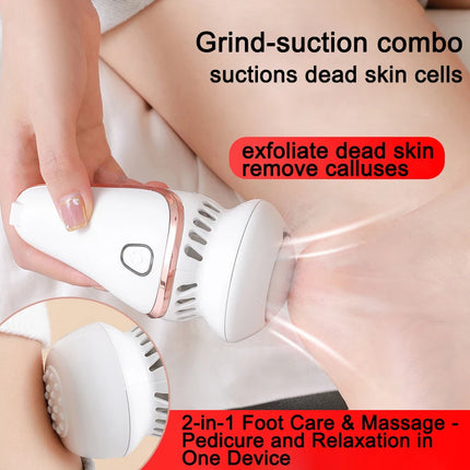 Automatic Dust-Suction Foot Grinder - Rechargeable Home Pedicure Device for Callus & Dead Skin Removal