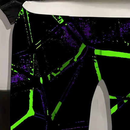 New Men's Autumn Neon Stripe Printed Soft and Comfortable Drawstring Pants Outdoor Urban Street Style Pants