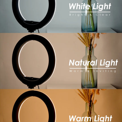 Tripod With LED Ring Light For Phone Tripod Camera Stand Selfie Photography Light LED Lamp Color Photo Studio For YouTube Live