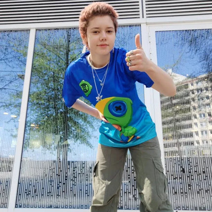 Japanese Anime Games T Shirt Women Men Kids Pullover Stars Gamer Mico Kit Larry & Lawrie Costume Clothing Age 4 7 8 10 11 12 13