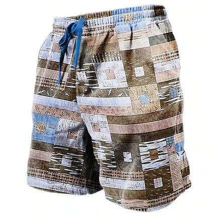 Ethnic Totem 3D Printed Men's Beach Pants Men's Summer Breathable Shorts Men's Fitness Street Shorts Large Size Drawstring