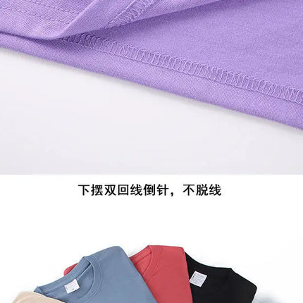 100% Cotton T-shirt Men Women Solid Color O Neck Short-sleeved Tops Summer Korean Loose Half-sleeve T Shirt Unisex M-4XL