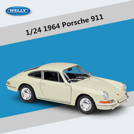 WELLY 1:24 1964 Porsche 911 Alloy Classic Sports Car Model Diecasts Metal Vehicles Car Model High Simulation Childrens Toys Gift