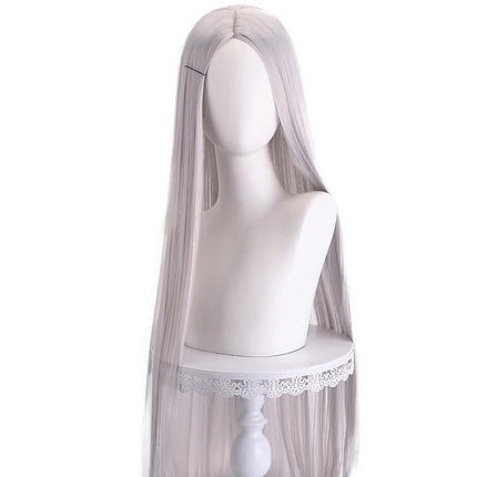 Long Straight Cosplay Wig Centre Parting Central Split Blond Pink Red Purple Heat Resistant Synthetic Hair Wigs