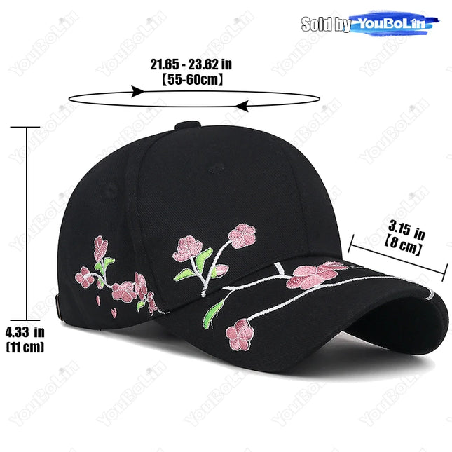 New national trend duckbill cap sun hat spring and autumn plum blossom embroidery national style curved brim baseball cap