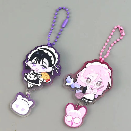 2Pcs Alien Stage Ivan & Till Cartoon Keychain Acrylic Chain for Woman Men Fashion Anime Figure Acrylic Keyring Pendant Gift