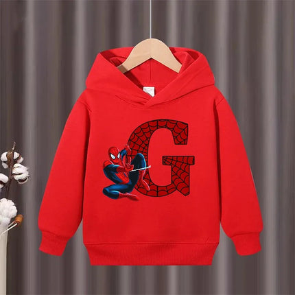 Children's Winter Autumn Hooded Pullover Sweater Spider Man Pattern Comfortable  Warm Fabric Suitable Outdoor Activities