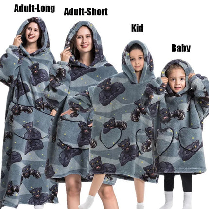 Plush Fleece Family Matching Hoodie Girl Sweatshirt Homewear Men Women Children Thick Pullover Oversize Winter Sherpa Blanket