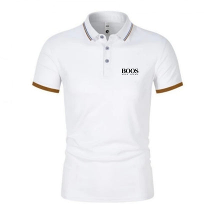 New men's high-quality short-sleeved polo shirt, summer fashion, casual, comfortable, cool, breathable T-shirt top