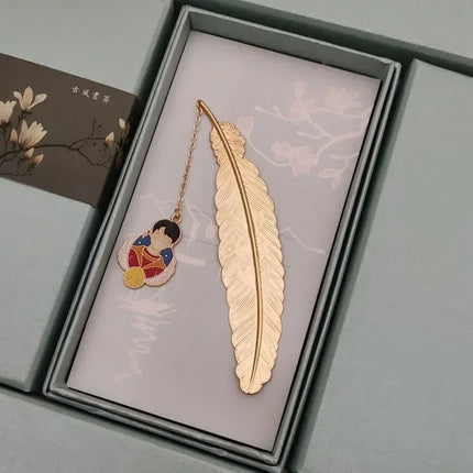 Harried Potter Exquisite Bookmark Gold Feather Snitch Hogwarts Hufflepuff Ravenclaw Slytherin Gryffindor Pendant Tassel Bookmark