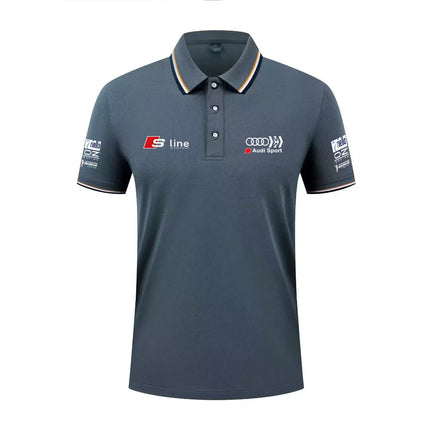 2026 Summer Trend Audi Printed Custom Car Modified Polo Shirt Men's Cotton Sleeveless T-Shirt Carro Personalizado Camisa Polo Ma