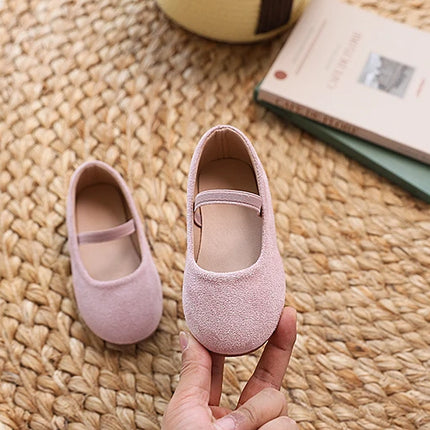 New Girl Dresses Casual Shoes Simple Fashion Children Leather Shoes Solid Color Spring Autumn Kids Princess Ballet Flat Shoes