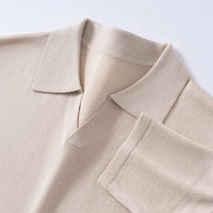 Summer Men's Ultra Fine Mulberry Silk Breathable Polo Neck Short Sleeve Solid Casual Knit Thin Business Polo Shirts for Men