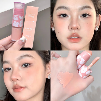 SHAQINUO Double-ended Liquid Blush with Dizzy Dye Brush, Natural, Complexion-enhancing, Low-saturation, Matte Blush Liquid