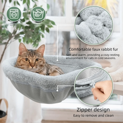 Creative Semi-Circular Cat Table Bed Detachable Soft Cat Desk Hammock Non-Slip Clamp Comfortable Folding Cat Bed Computer Desk