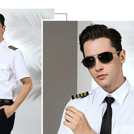 Air Force Pilot Uniform Men's Shirt Flying Clothes Nightclub Aviation Clothes Engineer Military Uniform Square Collar Other Mate