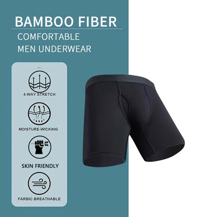 8Pcs Bamboo Fiber Boxers Man Breathable Long Boxer Soft Touch Men's clothing U Convex Male Underpants anti-curling Underwear Man