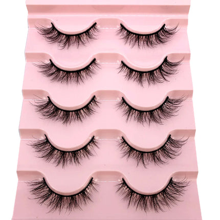 New 5 pairs natural fluffy 3D mink false eyelashes fake lashes makeup kit Mink Lashes extension eye lashes short eyelashes