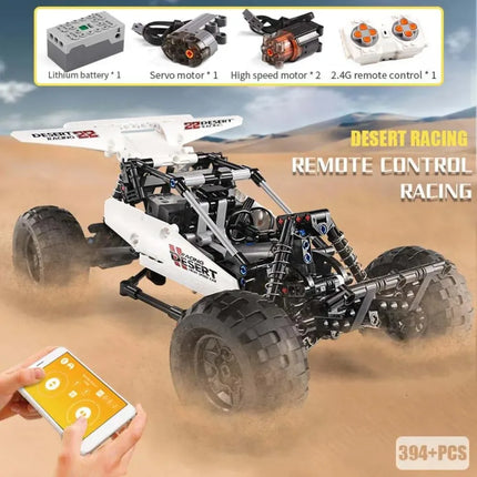 MOULD KING 394PCS 18001 Desert Racing Technical Car Assembly Toy MOC-1812 Motorized PF Buggy 2 Truck Model Building Blocks Brick