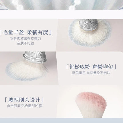 Flower Knows Shell Pearl  Series Blush Brush Wool Loose Powder Highlighter Brushes