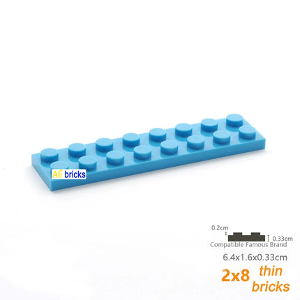 80pcs Bulk Building Blocks Thin Figures Bricks 2x8 Dots 13Color Educational Creative Size Compatible With 3034 Toys for Children