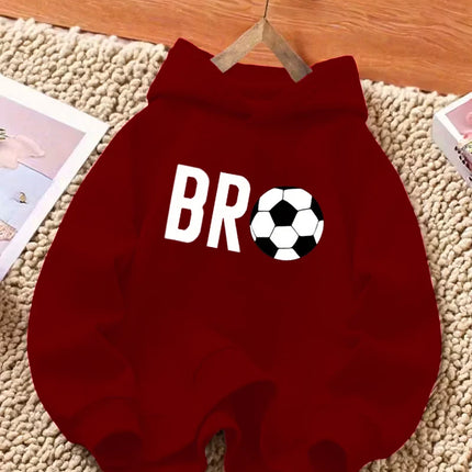 Autumn Casual And Fashionable Letter-Printed Hooded Sweatshirt For Boys