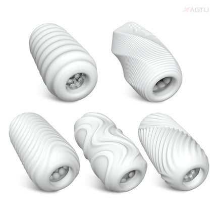 Manual Sucking Extrusion Male Masturbators, Portable Transparent Pocket Pussy Stroker Vagina Textured Blowjob Machine Toys Penis